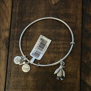 Alex and Ani Silver Penguin Charm Bangle
